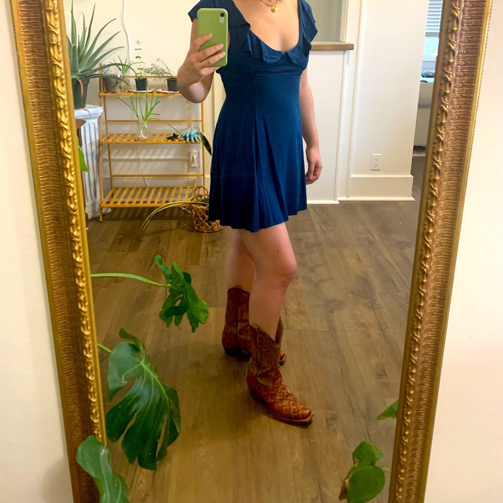 Kimchi Blue Urban Outfitters blue ruffle sleeve dress